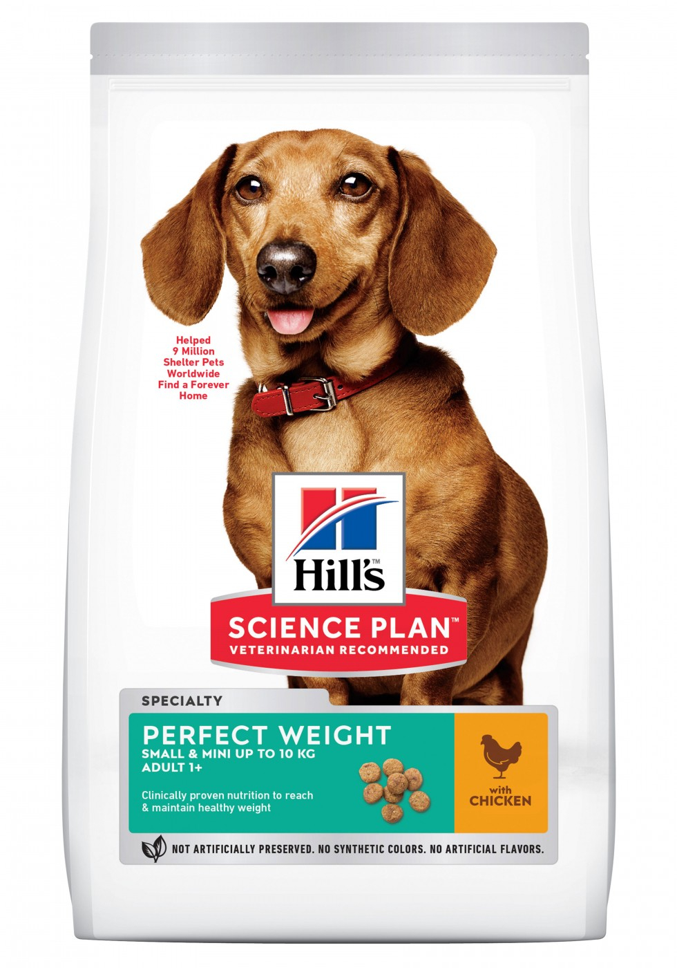 Hill's Science Plan Canine Perfect Weight Adult Small & Mini croquetes para cães pequenos de galinha