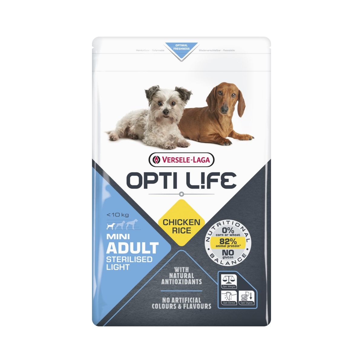 Opti Life Adult Light/Sterilised Mini au poulet pour petit chien adulte