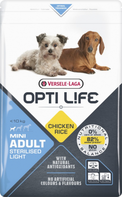 Opti Life Adult Light/Sterilised Mini au poulet pour petit chien adulte