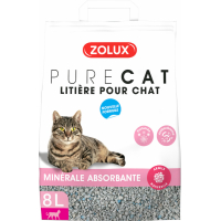 Litière minérale chat PURECAT absorbante parfumée 8L
