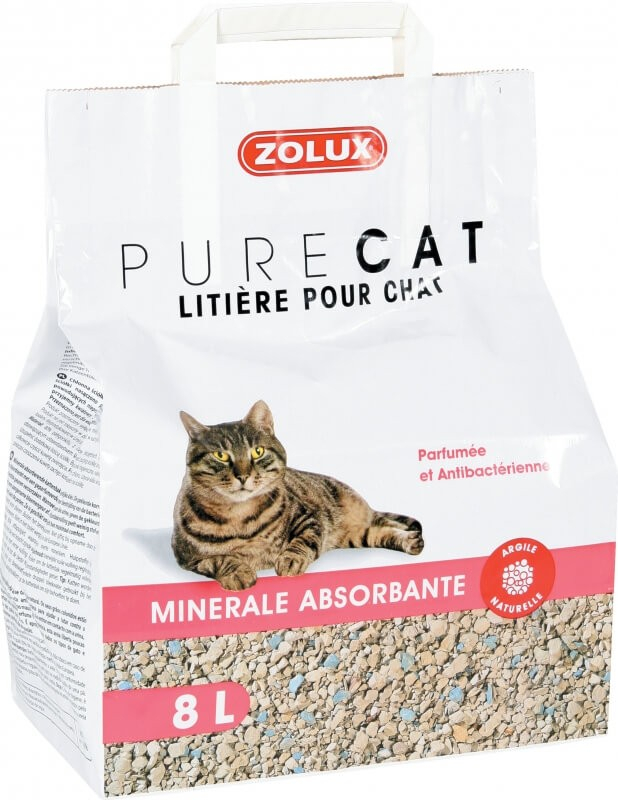 Areia mineral gato PURECAT absorvente perfumada 8 L
