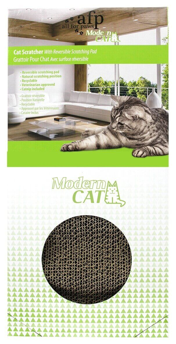 Griffoir en carton pour Chat avec herbe à chat 
