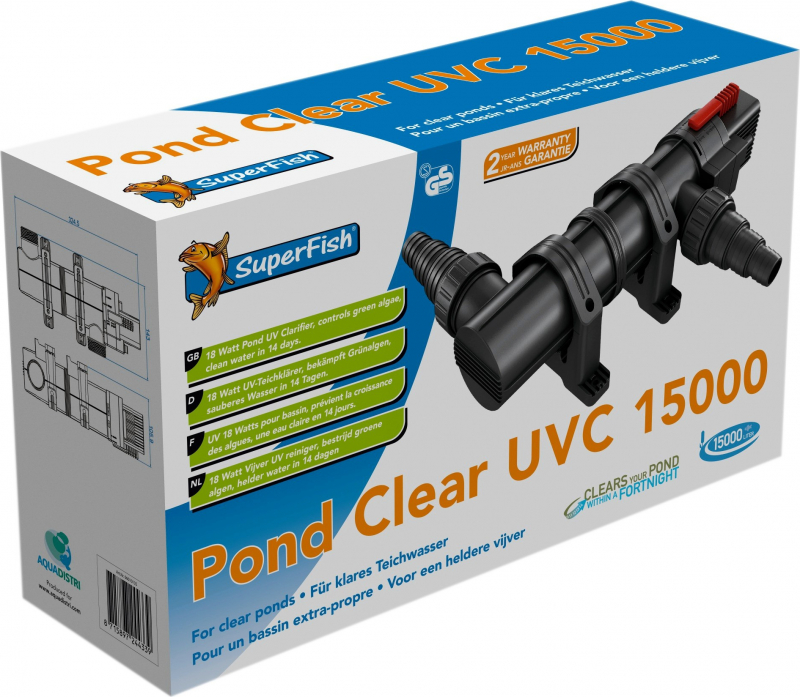 Stérilisateur UV-C pour bassin SuperFish PondClear UVC