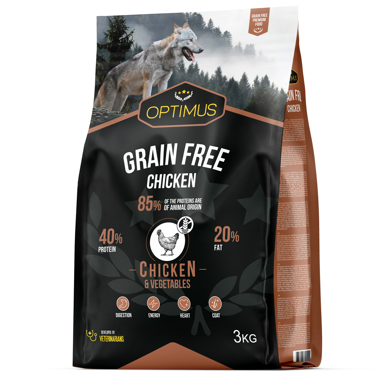 OPTIMUS Adult Grain Free Chicken Sem cereais para Cão