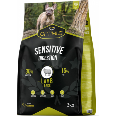 Comida seca para cão hipoalergênica OPTIMUS Sensitive Digestion Borrego & arroz
