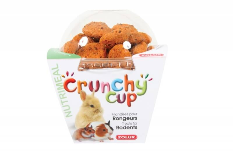 Guloseima para animais roedores Crunchy Cup Cenoura e linho 200G