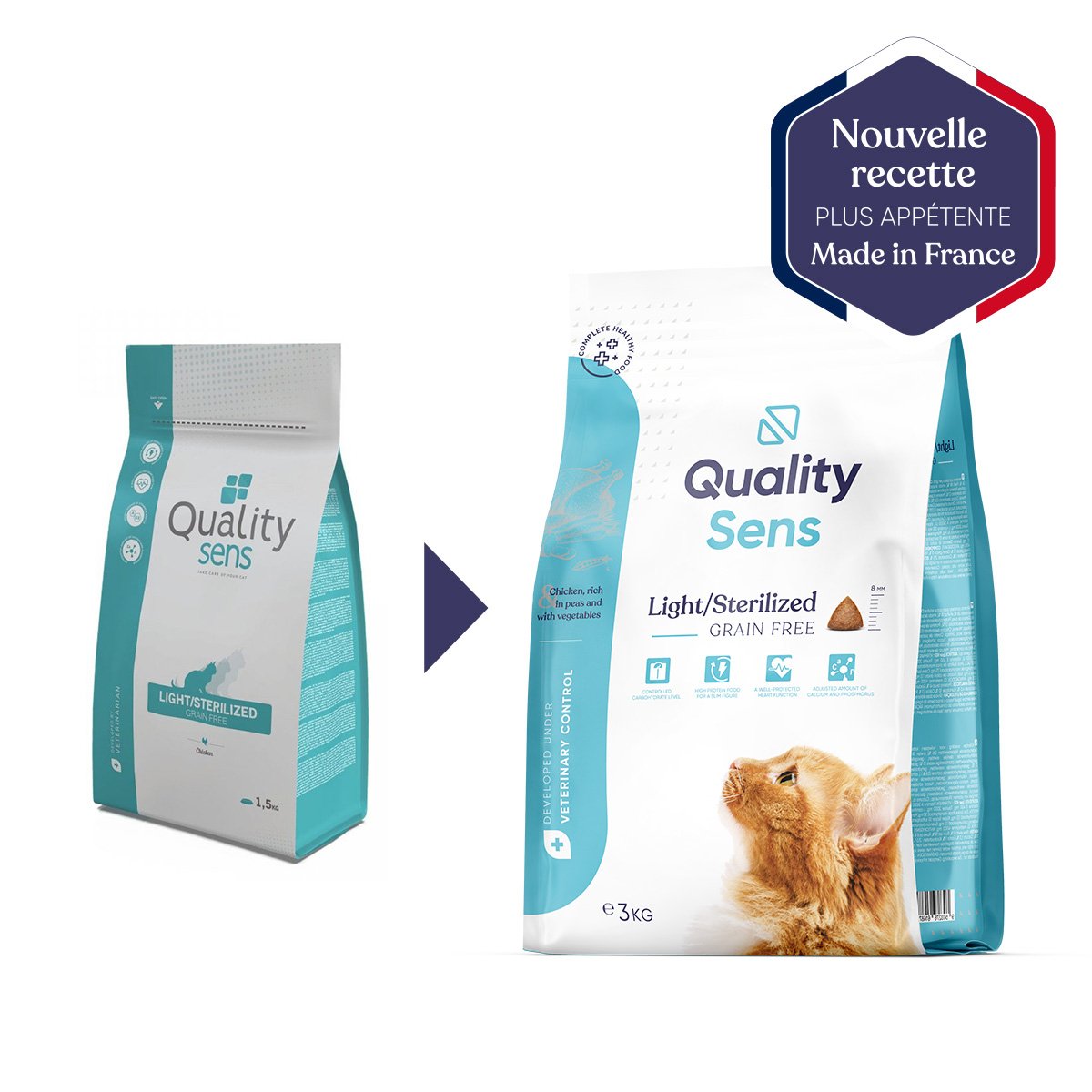 QUALITY SENS Light / Sterilised Grain Free ohne Getreide für sterilisierte oder übergewichtige Katzen