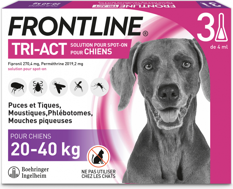 FRONTLINE TRI ACT Pipettes antiparasitaires pour chien