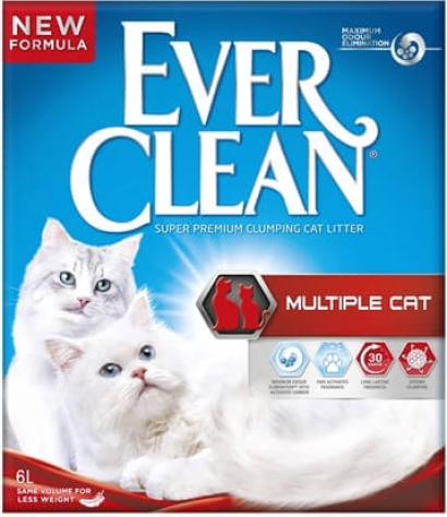 Litière agglomérante EVER CLEAN pour plusieurs chats 