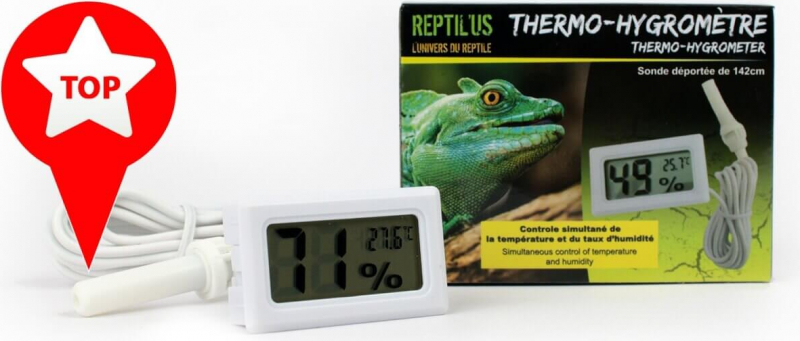 Termohigrómetro digital con sensor remoto Reptil'us