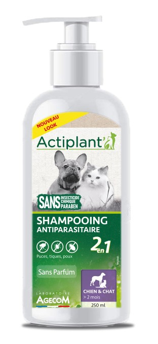 ACTI Shampoo 2en1 Antiparasitaire Chat et Chien 250ml 