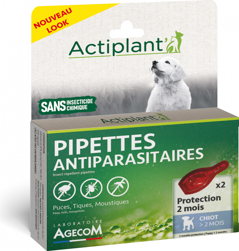 ACTIPLANT Pipetas antiparasitarias para cachorros y perros adultos
