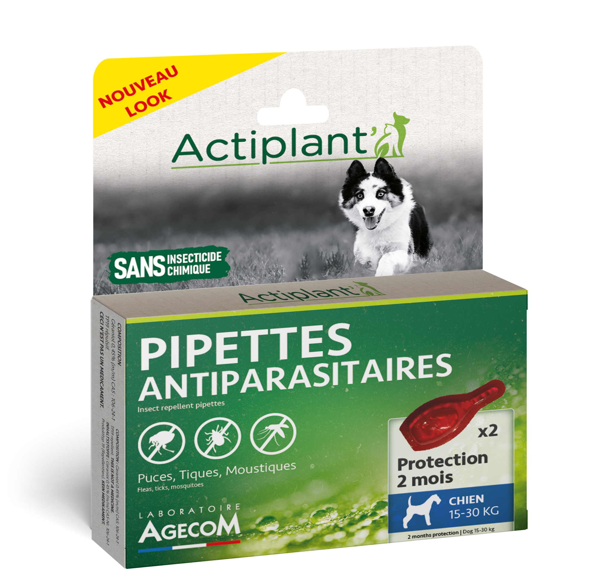 ACTIPLANT Pipetas antiparasitarias para cachorros y perros adultos