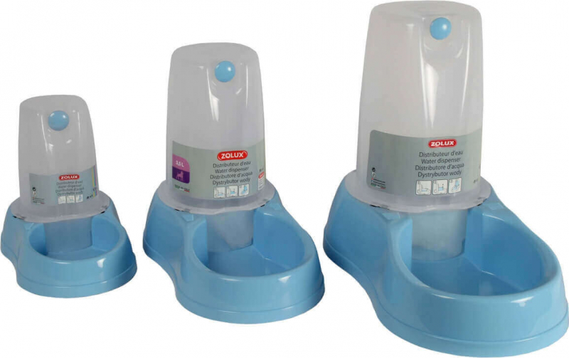 Distribuidor de água para gatos e cães 1,5L e 3,5L azul antiderrapante