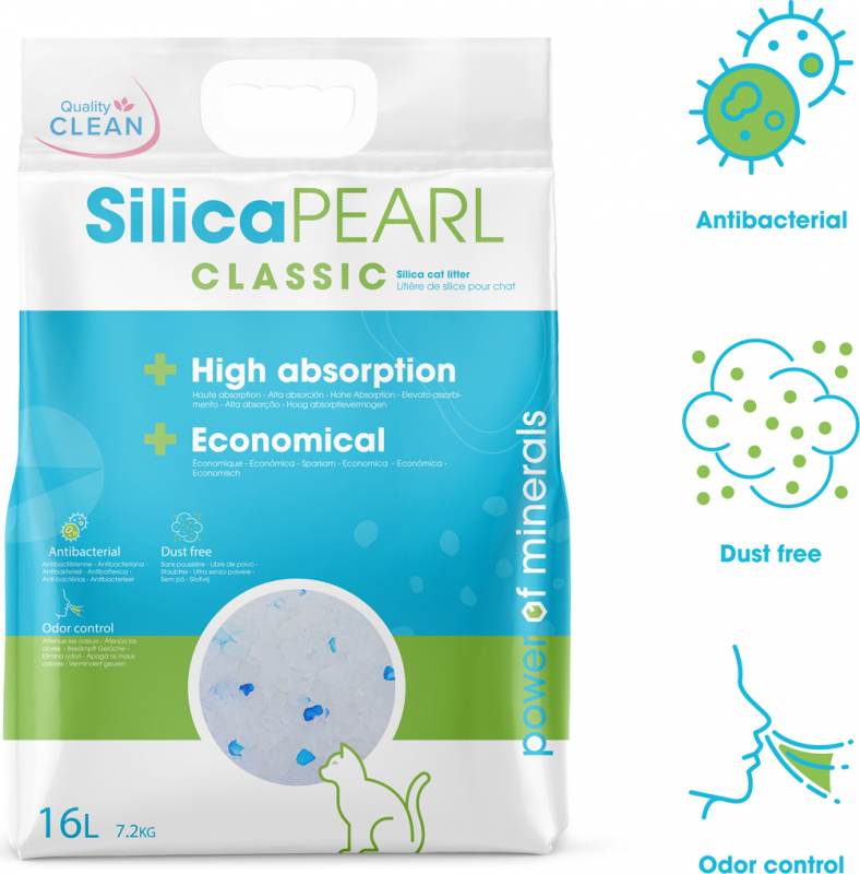 Lettiera Silicio per gatti Quality Clean Silica Pearl