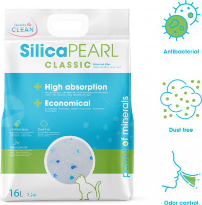 Arena de sílice para gatos Quality Clean Silica Pearl