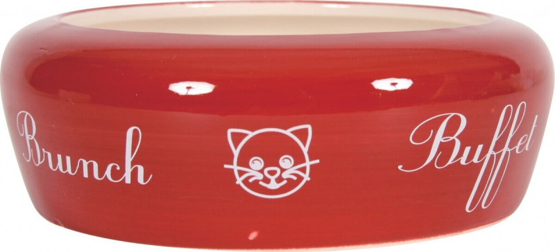 Ciotola ceramica anti-sporco gatto 0,3L rossa