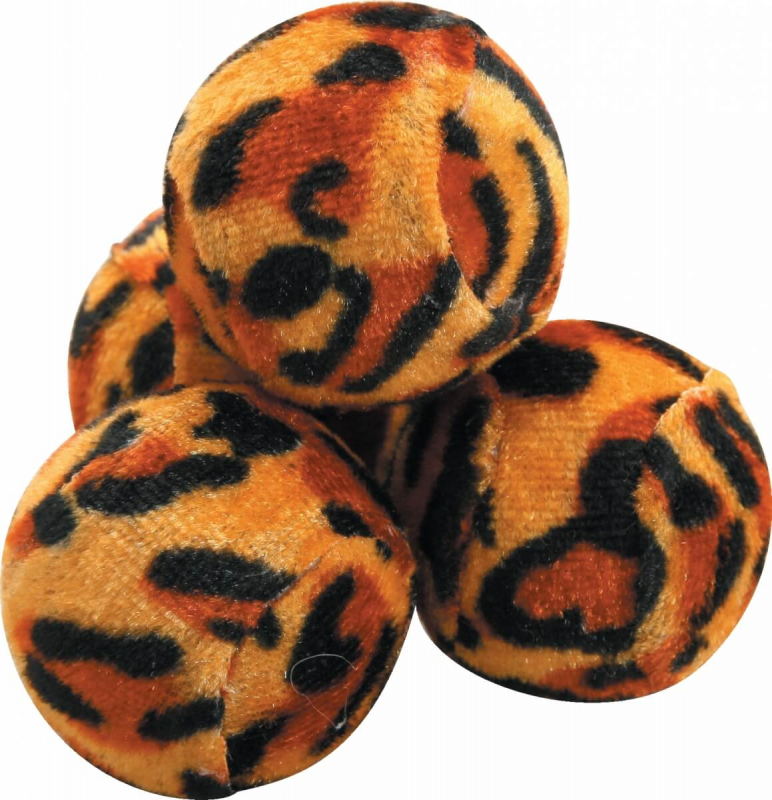 Set de 4 balles colorées pour chat 4cm