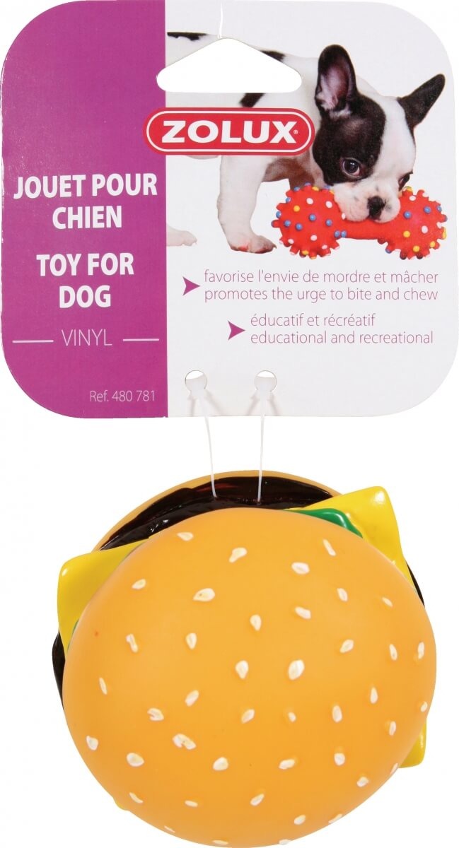 Brinquedo para cães Hamburger em vinil