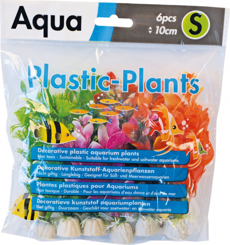 6 piante di plastica vari colori 10 cm