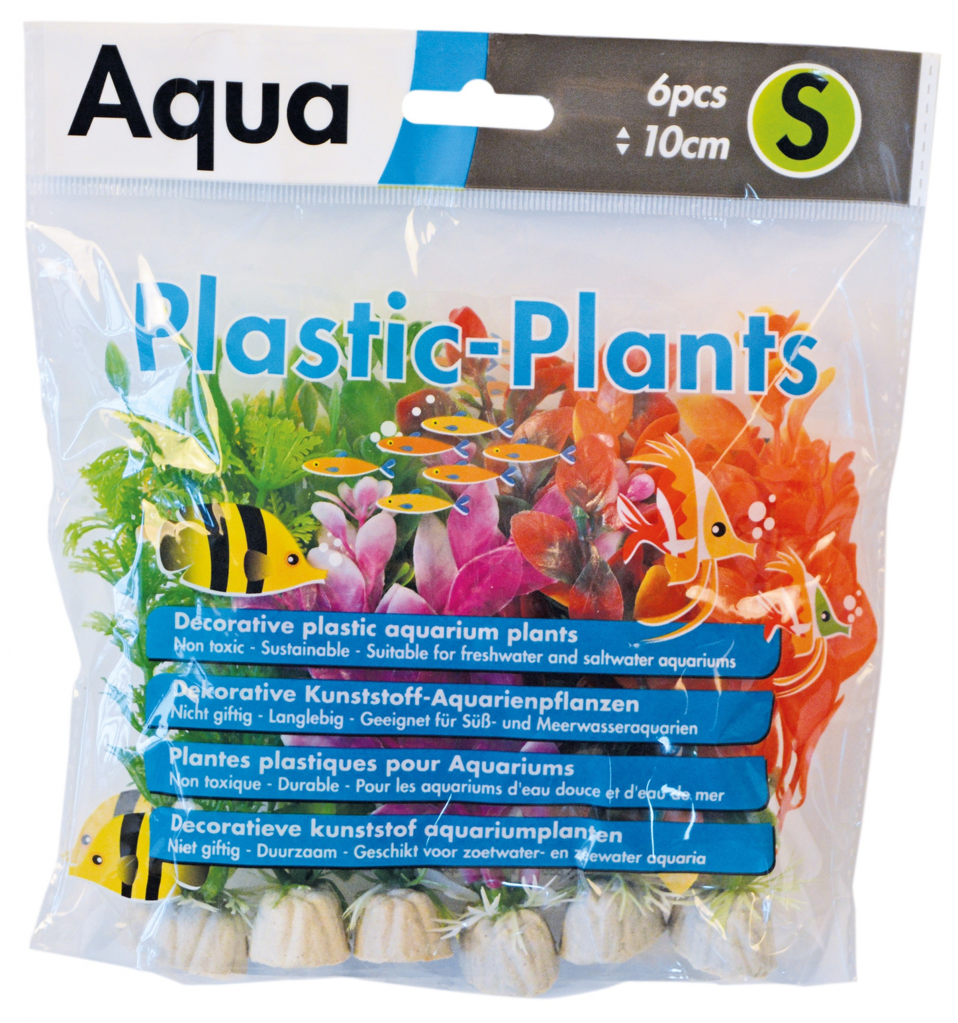 6 piante di plastica vari colori 10 cm