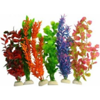 6 plantes plastiques divers coloris 20 cm