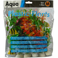 6 plantes plastiques divers coloris 20 cm