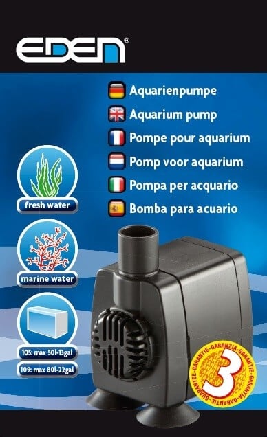 Pompe pour aquarium EDEN 109