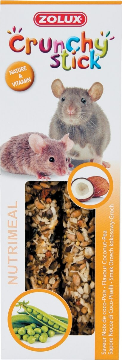 Bastoncini ratti e topi noce di cocco/piselli (x2)