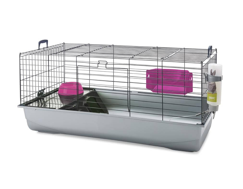 Käfig für Kaninchen und Meerschweinchen - 100cm - Zolia NERO 3 Luxe Black Fuchsia