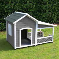 Caseta de madera con terraza para perros ZOLIA FALCO