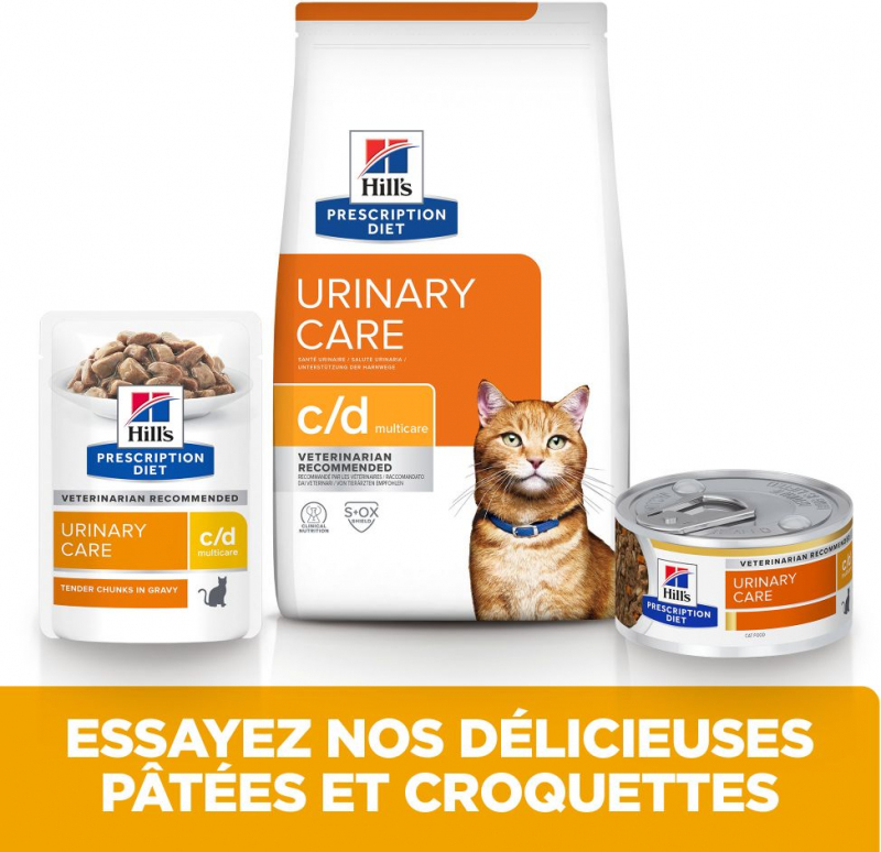 HILL'S Prescription Diet C/D Urinary Multicare Croquettes pour chat adulte au poulet