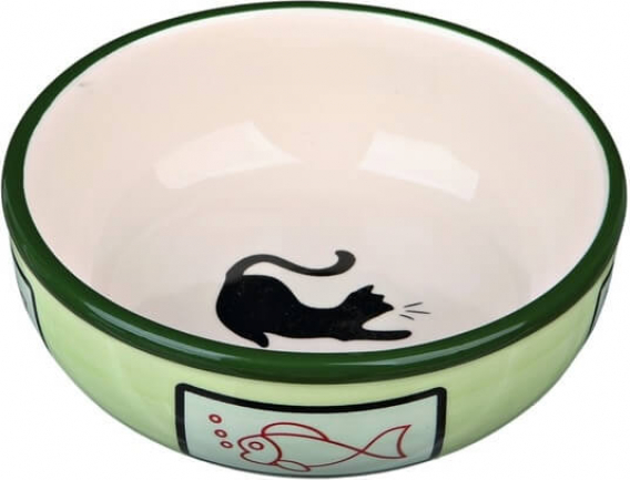 Ciotola in ceramica colorata con sagoma di un gatto