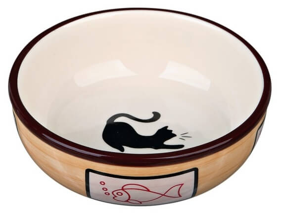 Comedero de cerámica de color sombra de gato