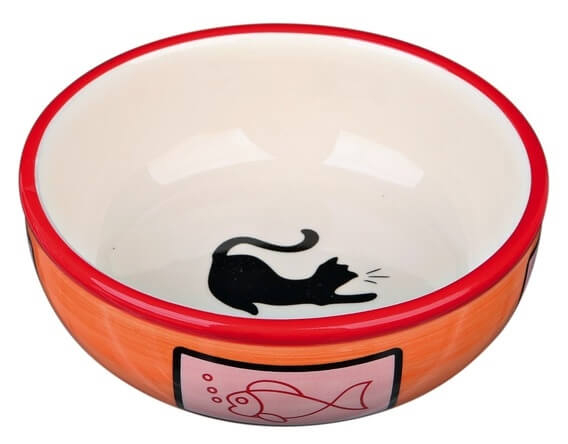 Ciotola in ceramica colorata con sagoma di un gatto