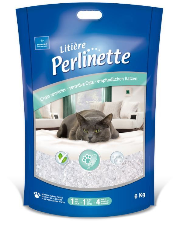 Areia de sílica para gatos Perlinette Gato sensivel