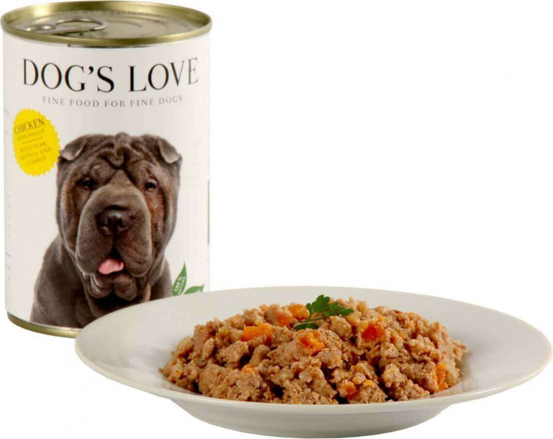 Pâtée 100% naturelle Dog's Love pour chien adulte au poulet sans céréales