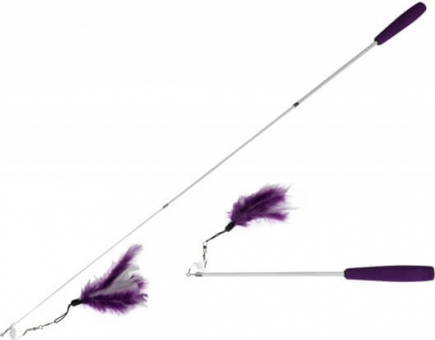 Canne à pêche télescopique 35-95cm, violet et blanc