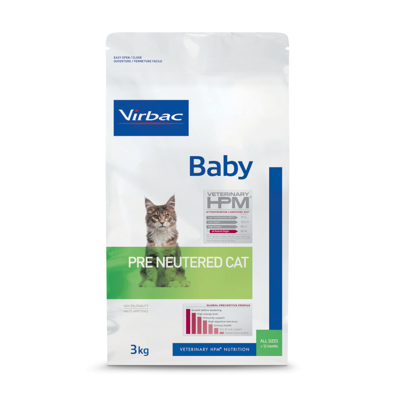 Virbac Veterinary HPM Baby Pre Neutered pour chaton ou chatte en gestation