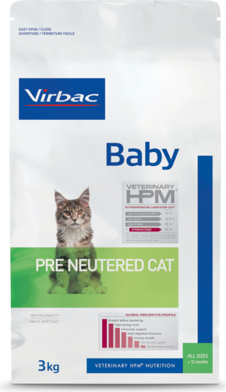 Veterinary HPM Baby Pre Neutered para gatitos y gatas gestantes