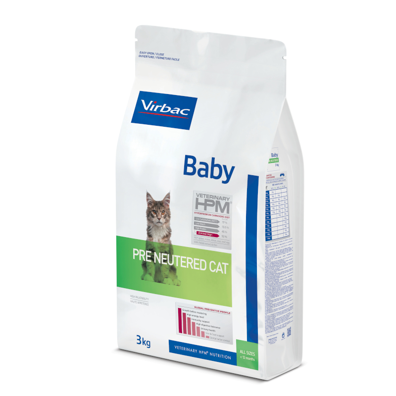Virbac Veterinary HPM Baby Pre Neutered Ração seca para gato, gatinho ou gata prenha