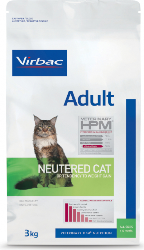 VIRBAC Veterinary HPM Adult Neutered pour chat adulte stérilisé