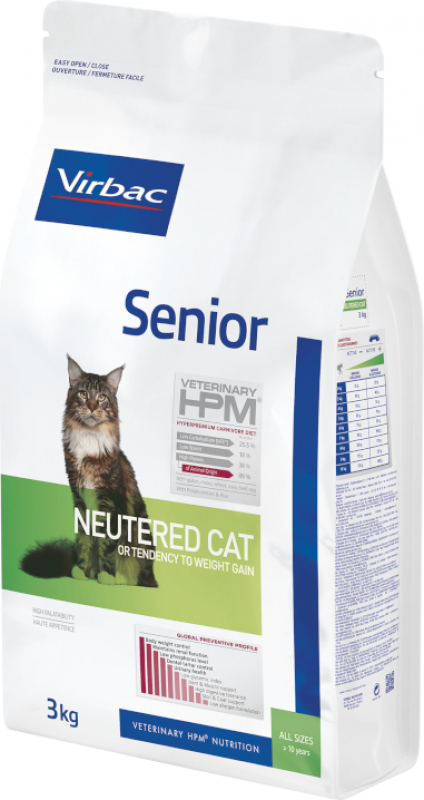 VIRBAC Veterinary HPM Senior Neutered para gatos mayores esterilizados