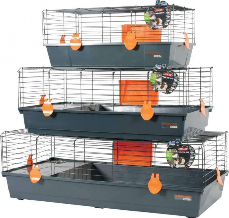 Cage Indoor pour lapin, cochon d'inde orange grise