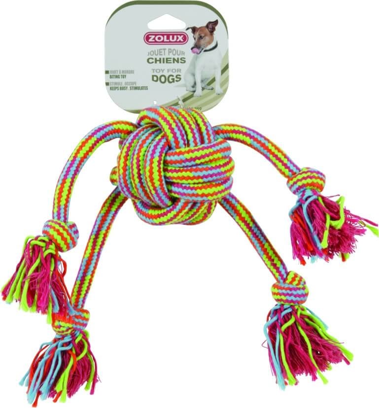 Giocattolo di corda piovra colorata 43 cm