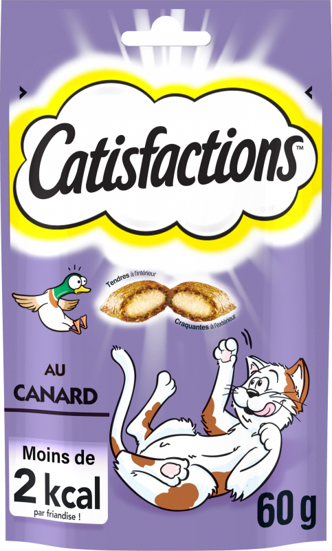 Catisfactions snacks met eend voor katten en kittens
