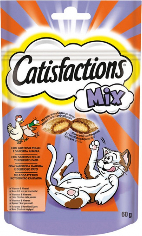 Guloseimas Catisfactions MIX Frango e Pato para gato e gatinho