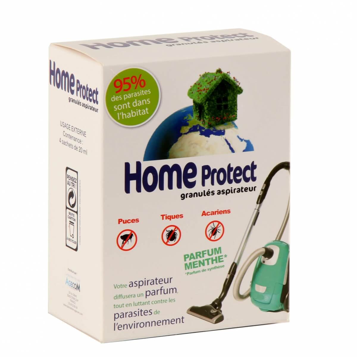 logo Excentriek bonen Home Protect stofzuiger geurkorrels met munt