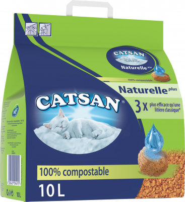 Arena vegetal para gatos CATSAN Naturelle Plus 10kg