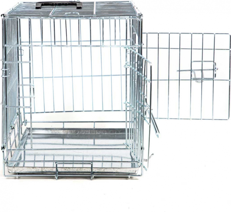 Cage de transport pliable, double porte avec fond en métal pour chien Zolia Xena